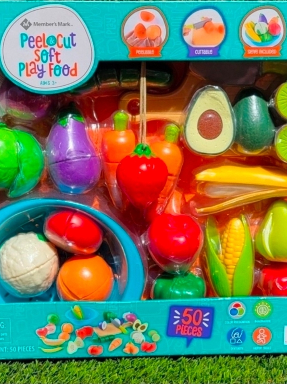 Kids Peel & Cut Soft Play Food Set - Multicolor